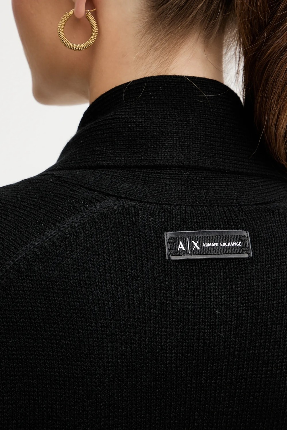 Armani Exchange Kadın Beli Kuşaklı ve Cep Rahat Kesim Uzun Kol Siyah Hırka XW000766 AF13774-UC001 görsel 5