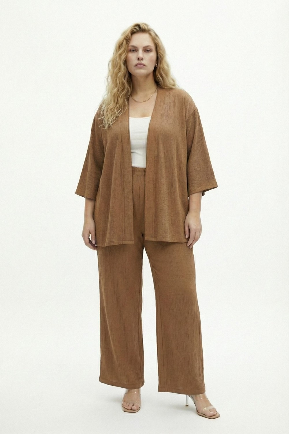 Şuranur Bürümcük Kumaş Kimono Takım
