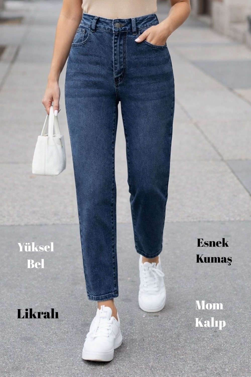 Cedy Denim Kadın Yüksek Bel Soho Boyfriend Jean C599