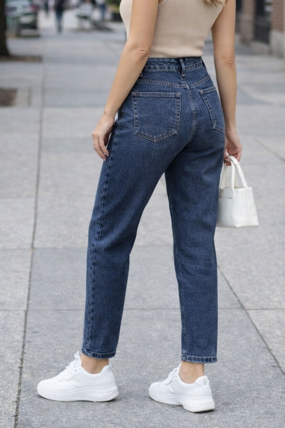 Cedy Denim Kadın Yüksek Bel Soho Boyfriend Jean C599 görsel 5