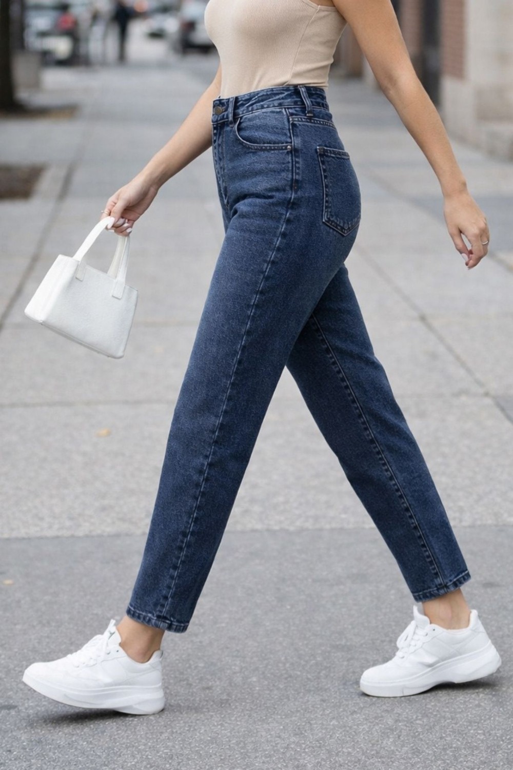 Cedy Denim Kadın Yüksek Bel Soho Boyfriend Jean C599 görsel 3