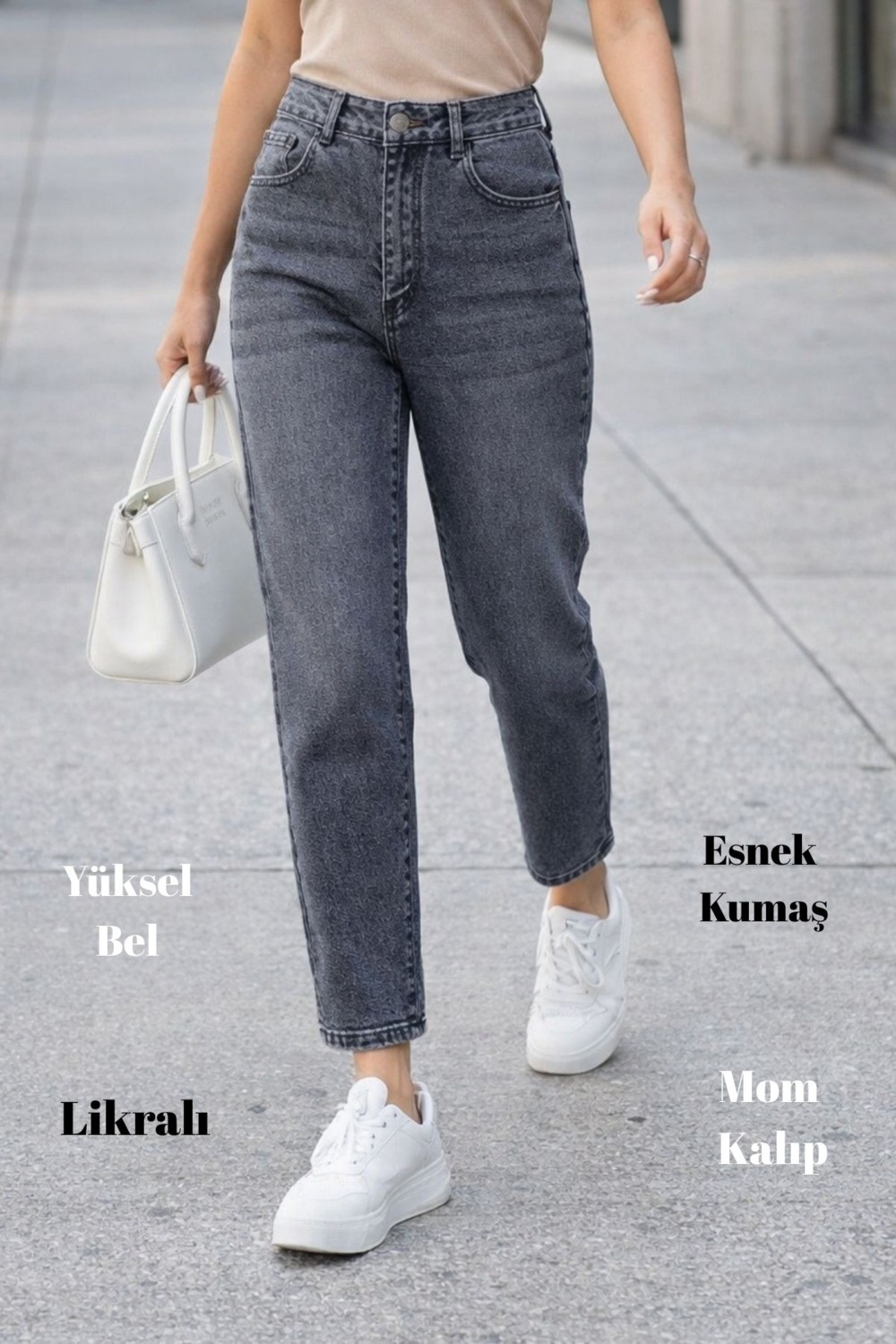 Cedy Denim Kadın Yüksek Bel Soho Boyfriend Jean C599