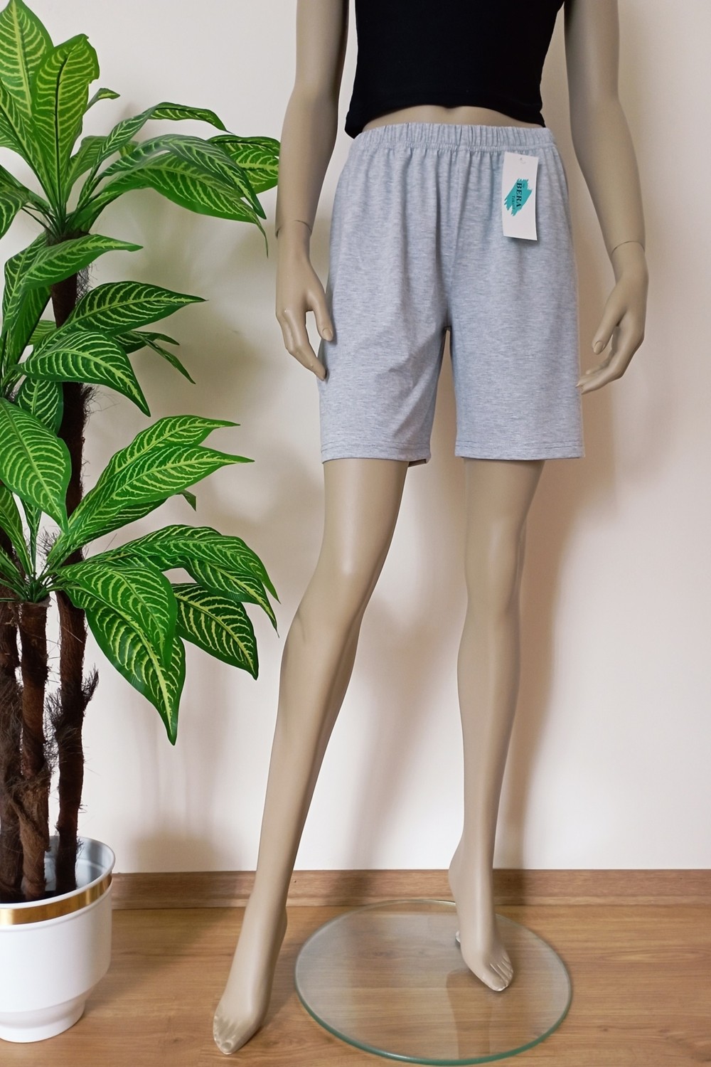 Bera Tekstil Unisex Gri Düz Renk Penye Şort