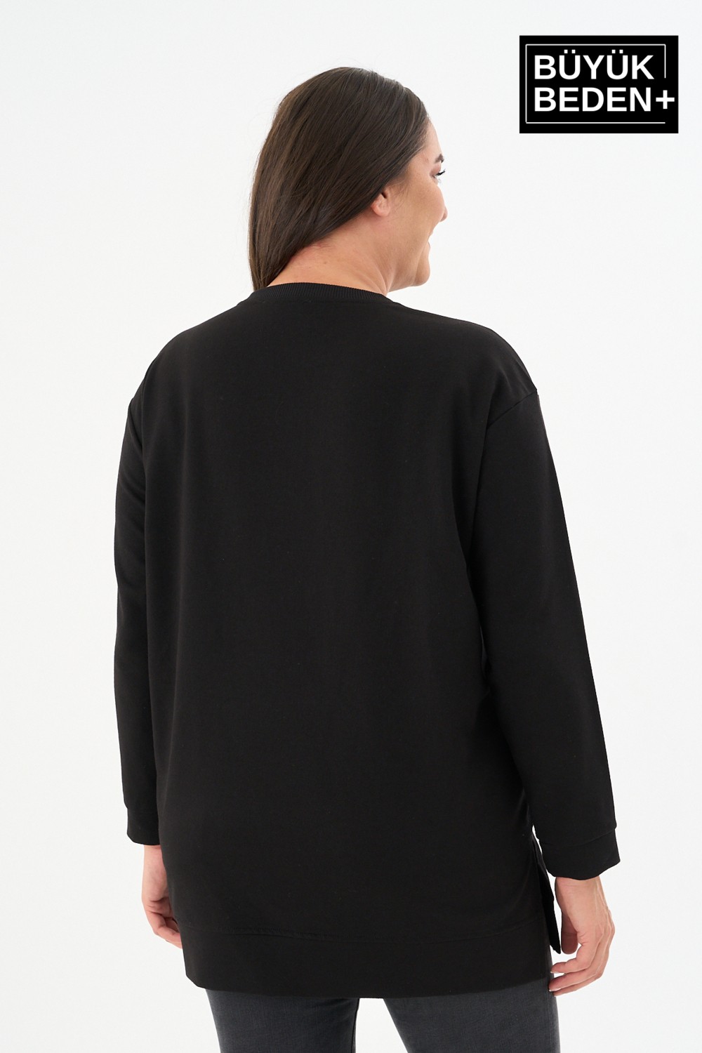 Superlife Kadın Tunik Büyük Beden Capri Island Baskılı Ince Sweatshırt SPR26BTK990-1 görsel 3