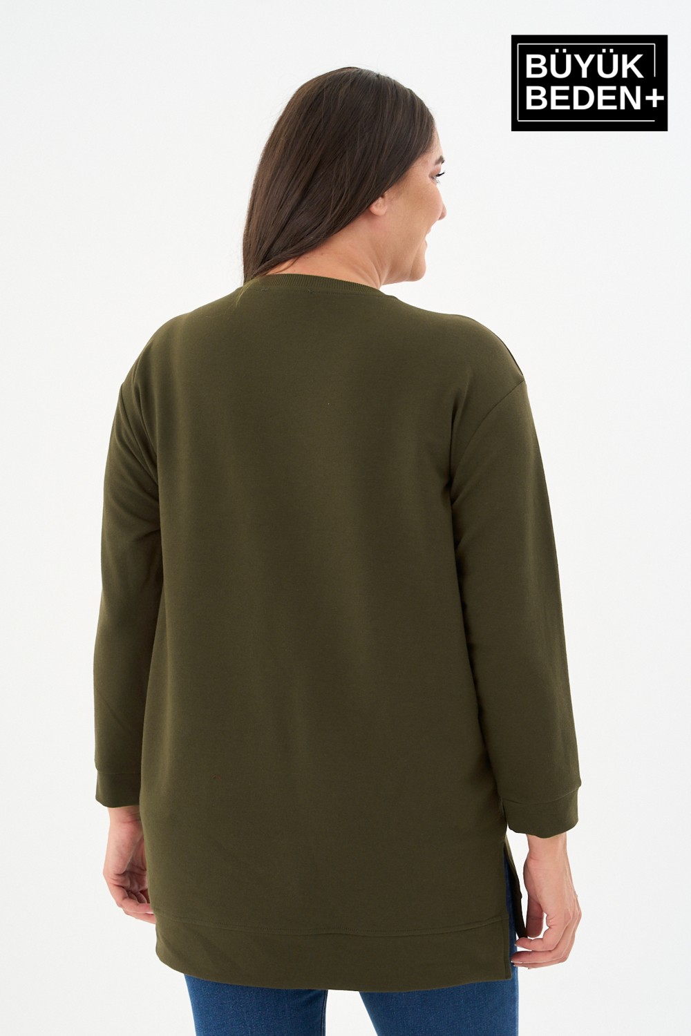 Superlife Kadın Tunik Büyük Beden Capri Island Baskılı Ince Sweatshırt SPR26BTK990-1 görsel 7