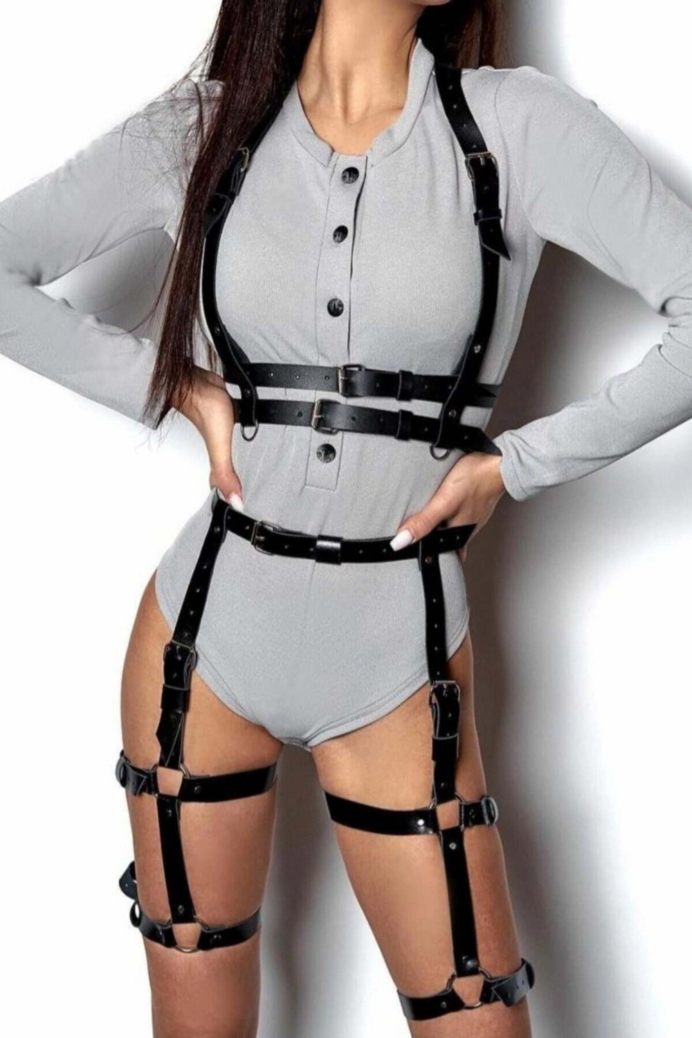 MTM My The Mall Giyim Bel Kemerli Alt ve Üst Takım Deri Harness - BRF709