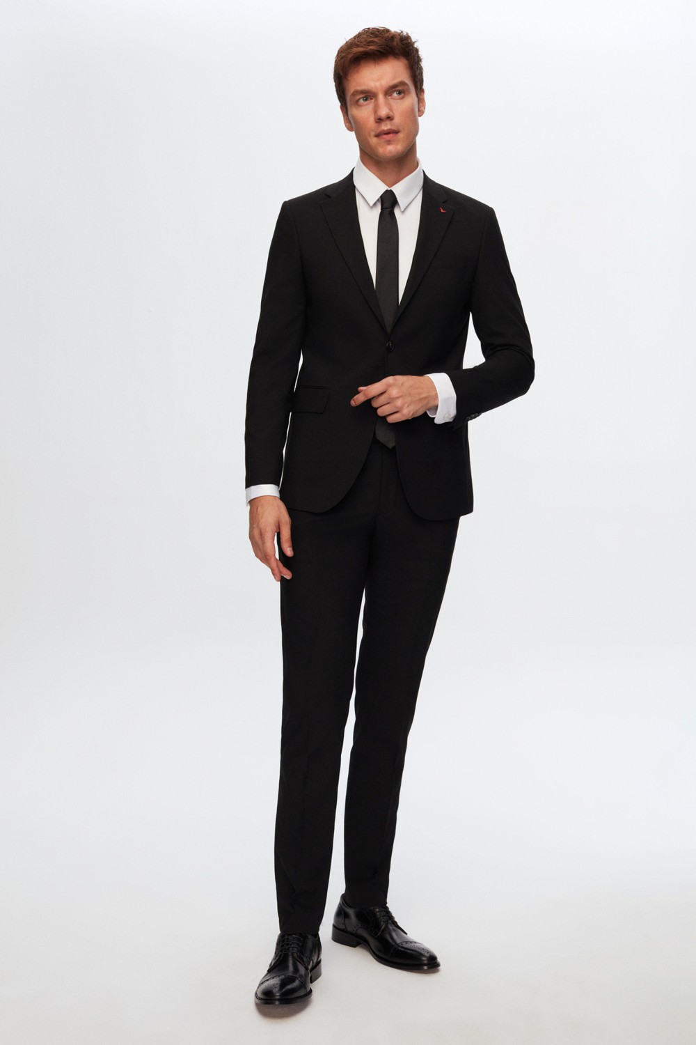 D'S Damat Slim Fit Siyah Düz Mono Yaka Çift Yırtmaçlı Astarlı Takim Elbise 4HF05ORT01577 görsel 6
