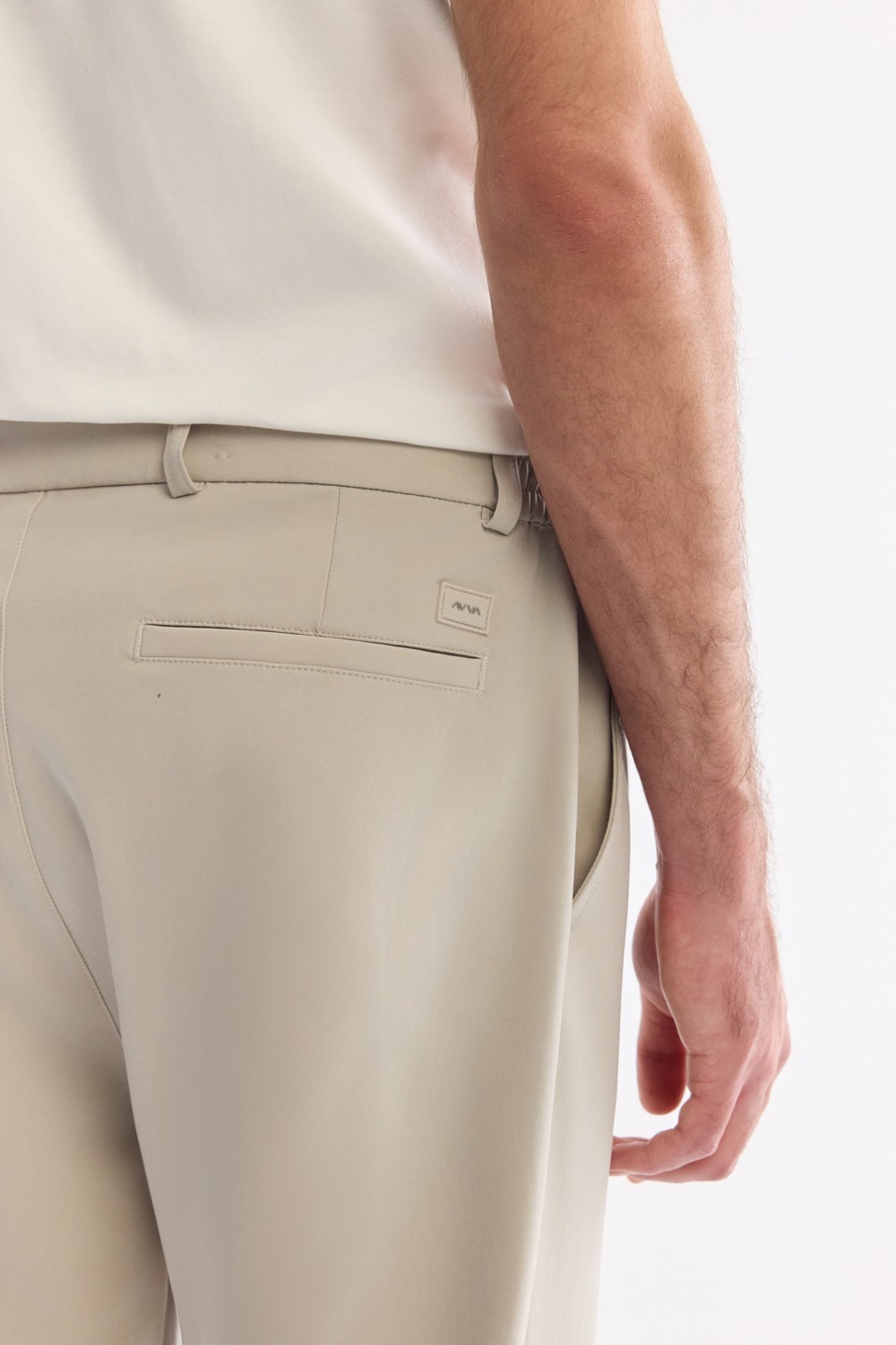 AVVA Erkek Haki Yanı Lastikli Kırışmaz Teknik Kumaş Slim Fit Chino Pantolon A61Y3077 görsel 7