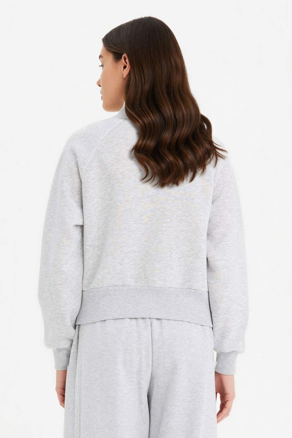 DeFacto Loose Fit Baskılı Fermuarlı Sweatshirt G8117AX26SP görsel 5