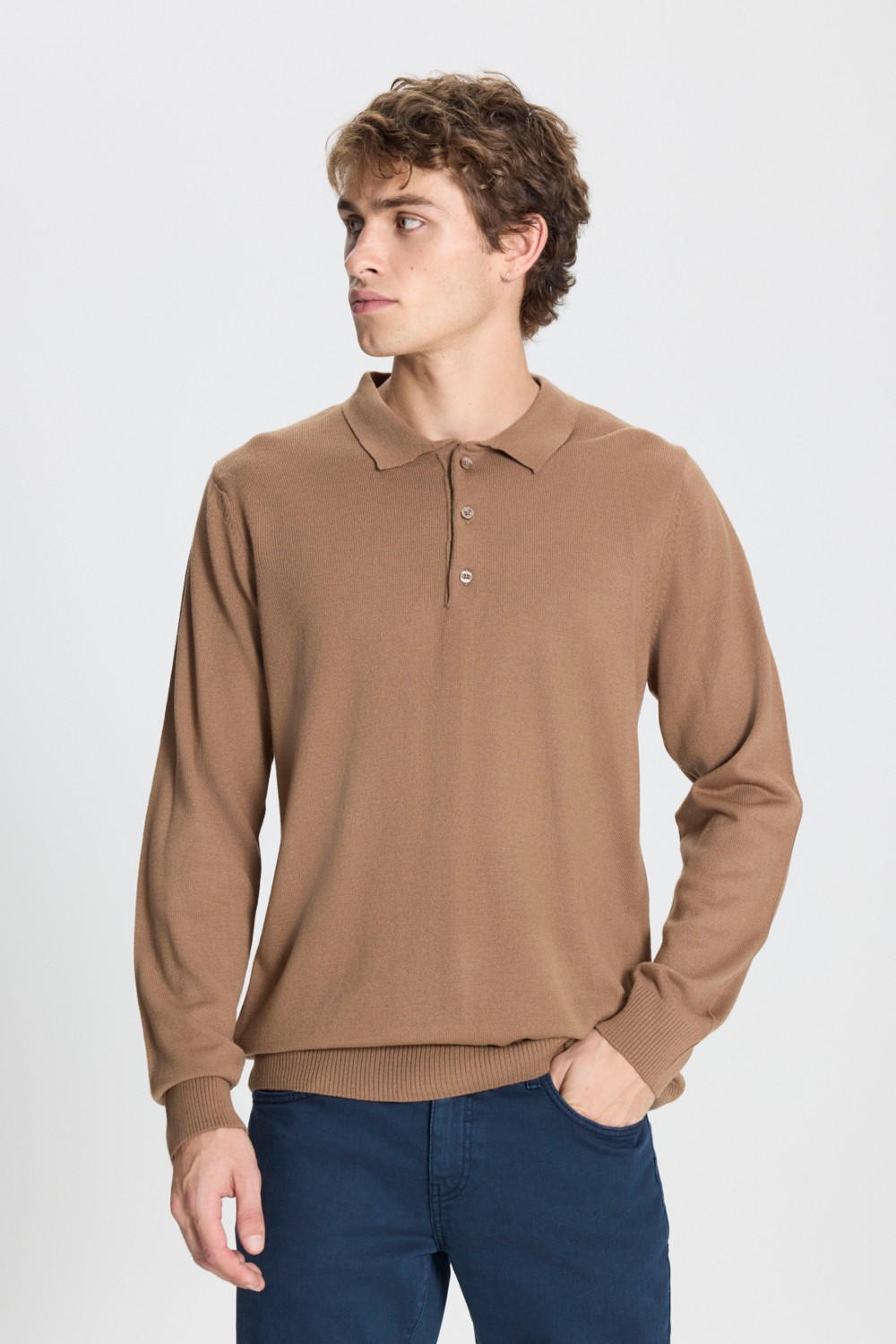 Altınyıldız Classics Erkek Vizon Tüylenme Yapmayan Anti Pilling Kumaş Standart Fit Polo Yaka Triko