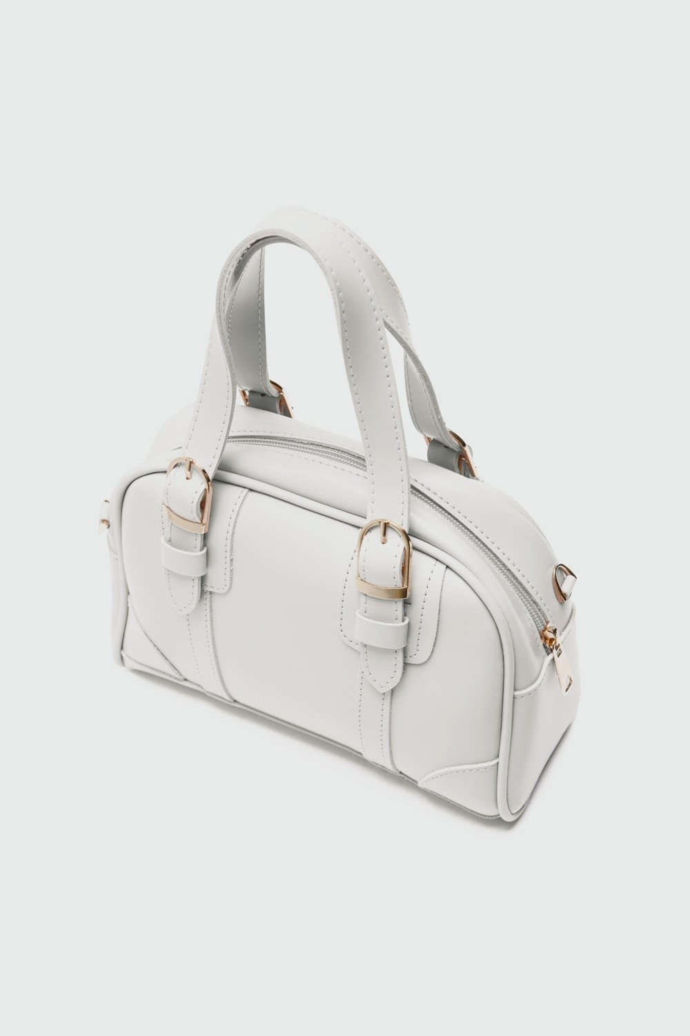 Shule Bags Peggy Oval Çapraz Çanta Krem Metal Aksesuar ile Şık Tasarım Kadınlar İçin Günlük Kullanım görsel 2