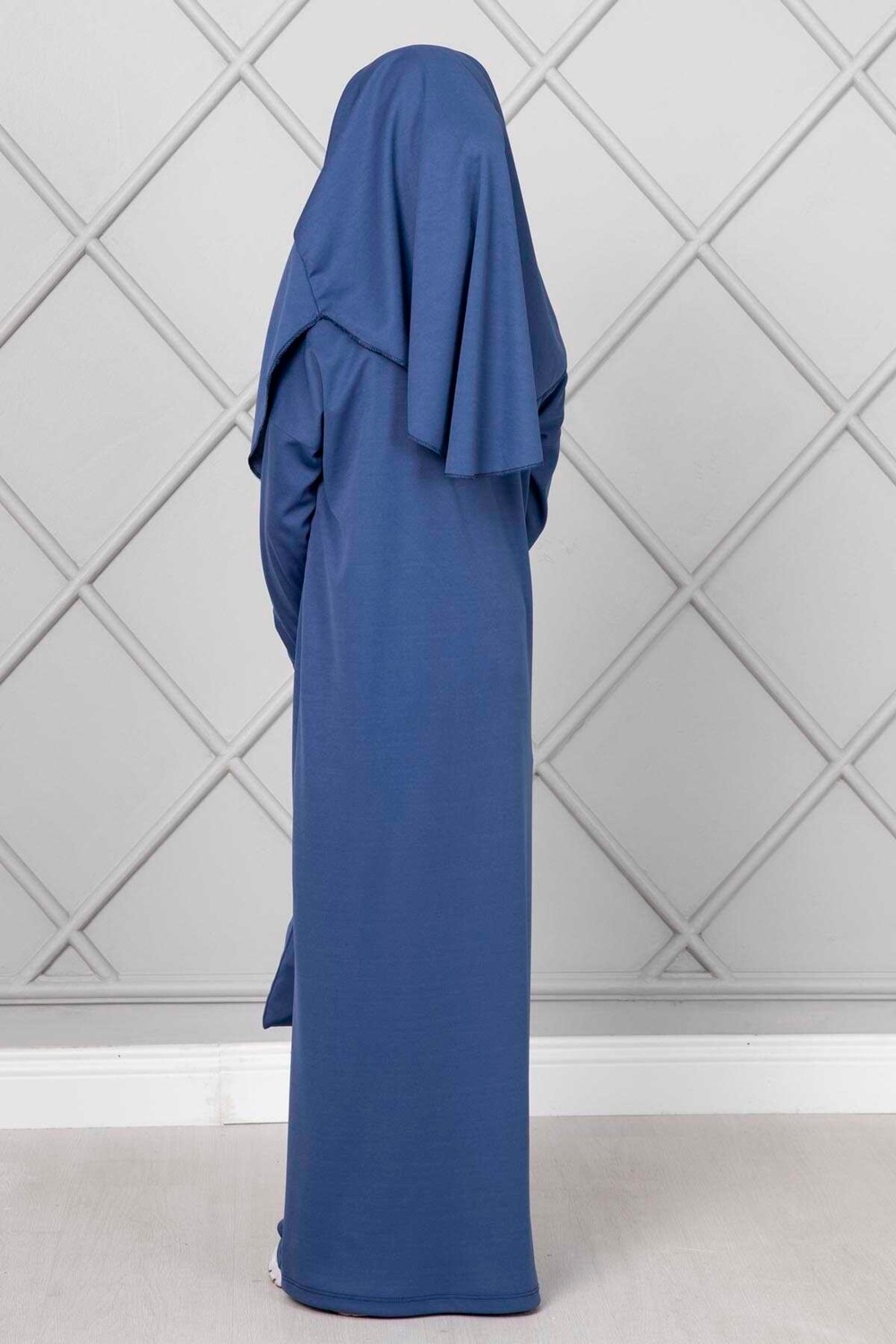 Md Tesettür Çocuk Namaz Elbisesi İndigo görsel 5
