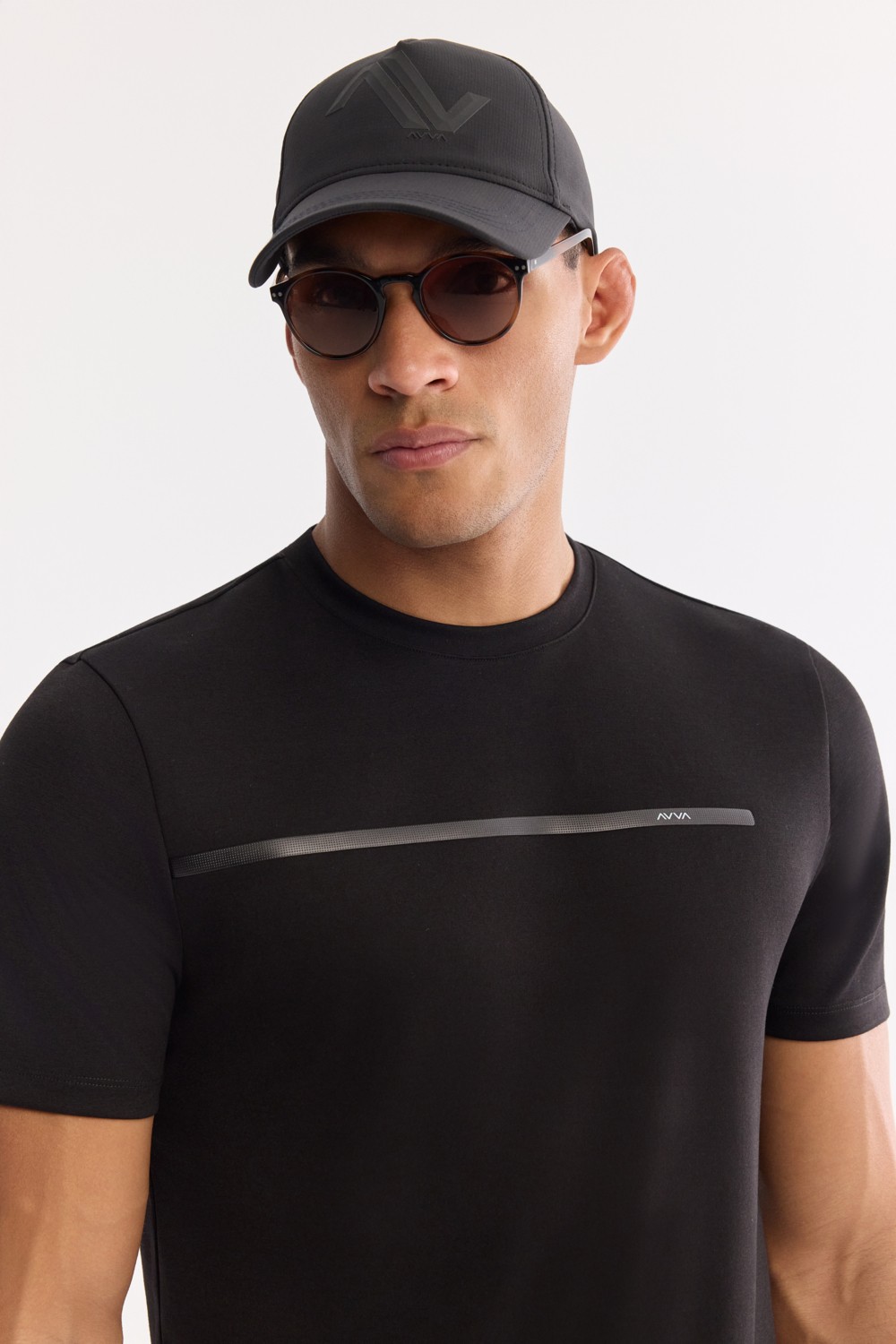 AVVA Erkek Siyah Bisiklet Yaka Bi-Stretch Regular Fit T-Shirt A61Y1147 görsel 7