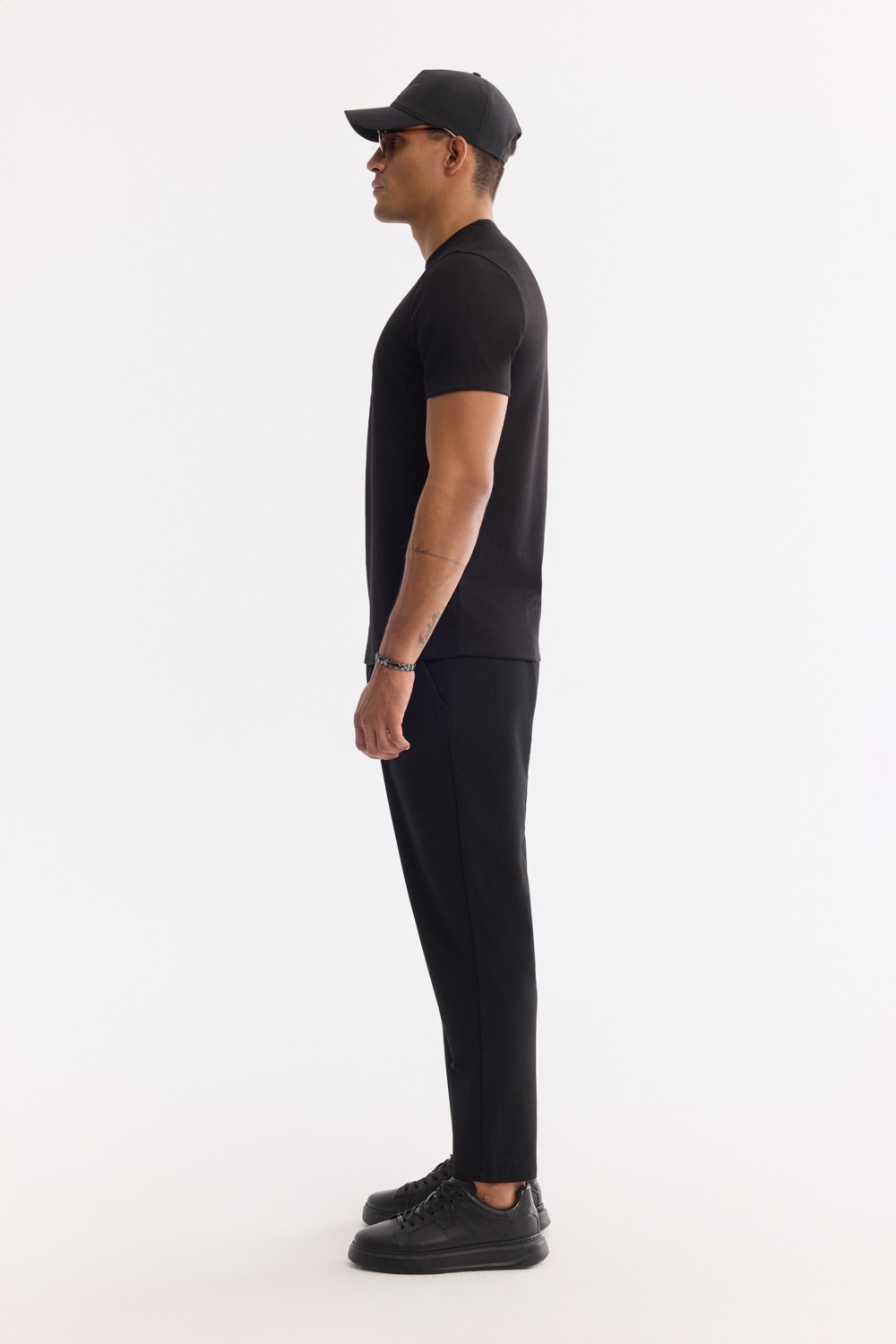 AVVA Erkek Siyah Bisiklet Yaka Bi-Stretch Regular Fit T-Shirt A61Y1147 görsel 8