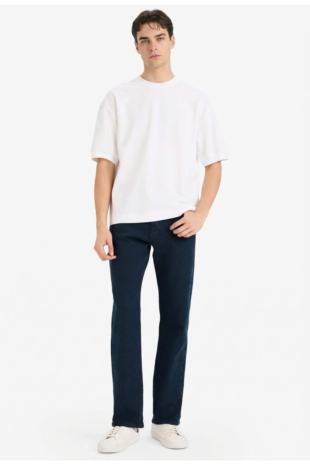 DeFacto Nefes Alabilir Loose Fit Bisiklet Yaka Kısa Kollu Ağır Kumaş Basic Tişört B4844AX26SP görsel 2