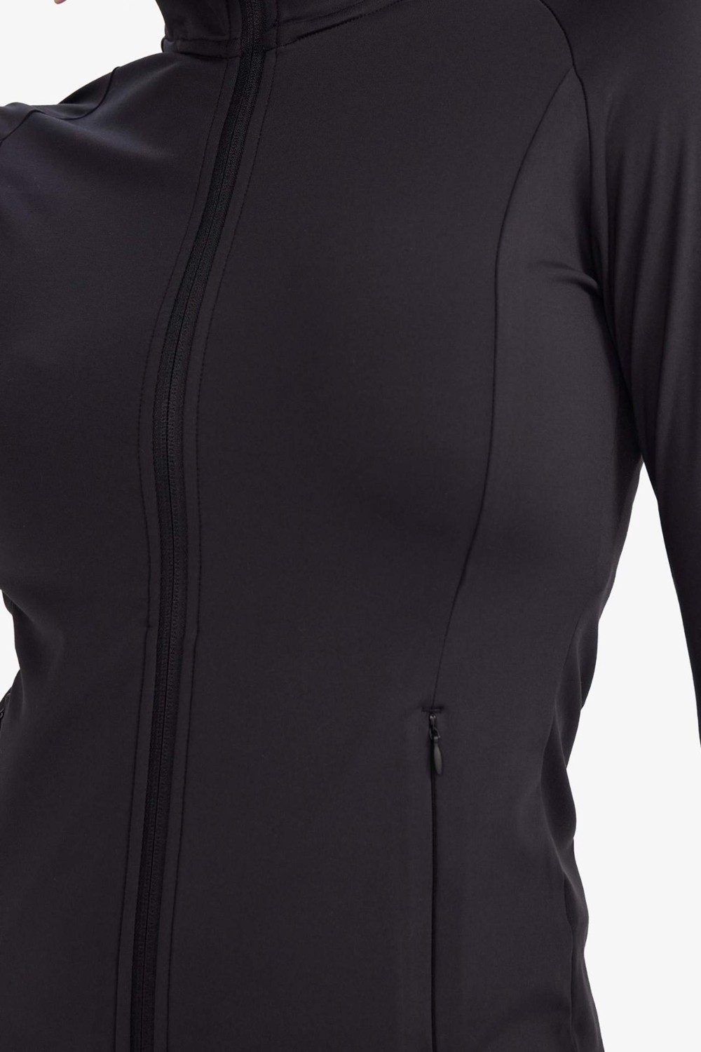 DeFacto Esnek Kumaş Fitted Vücuda Oturan Ultra Soft Dik Yaka Çift Cepli Parmak Detaylı Fermuarlı Spor Hırka B3985AX26SP görsel 5