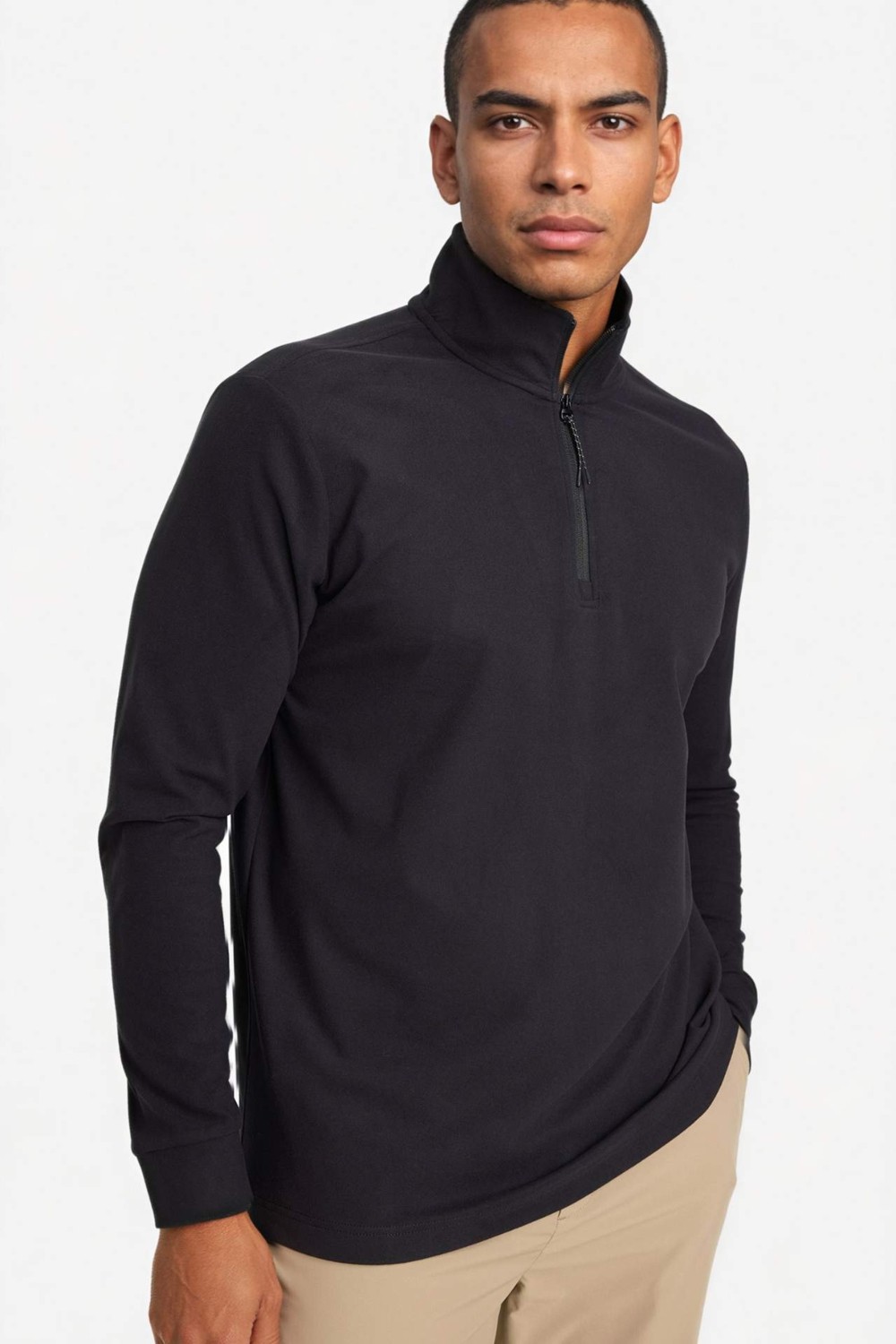 DeFacto Sıcak Tutan Standart Fit Dik Yaka Yarım Fermuarlı Polar Sporcu Sweatshirt F2302AX25WN