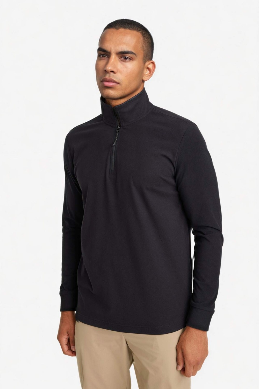 DeFacto Sıcak Tutan Standart Fit Dik Yaka Yarım Fermuarlı Polar Sporcu Sweatshirt F2302AX25WN görsel 3
