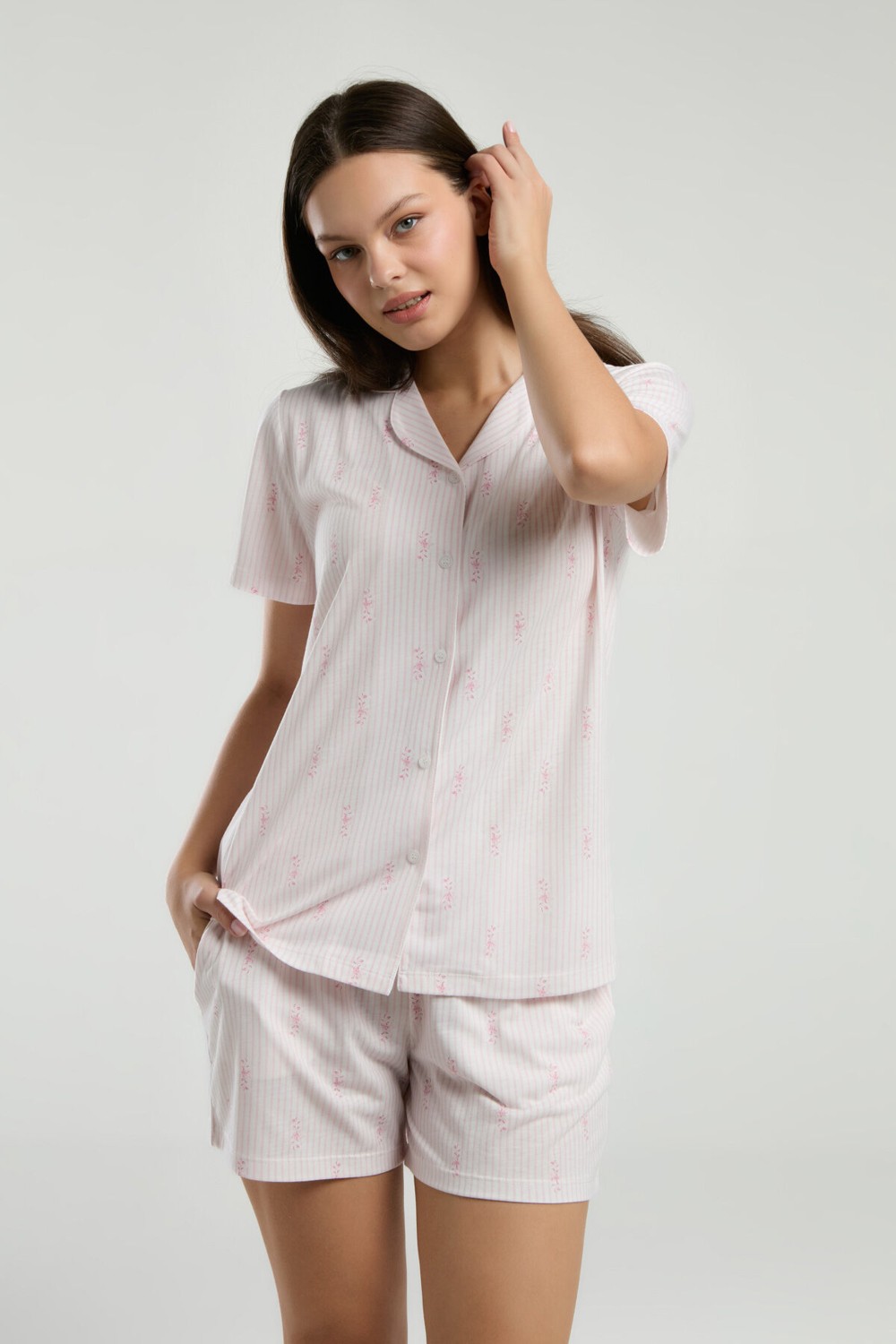 Arnetta Kadın Krem Gömlek Pijama görsel 8