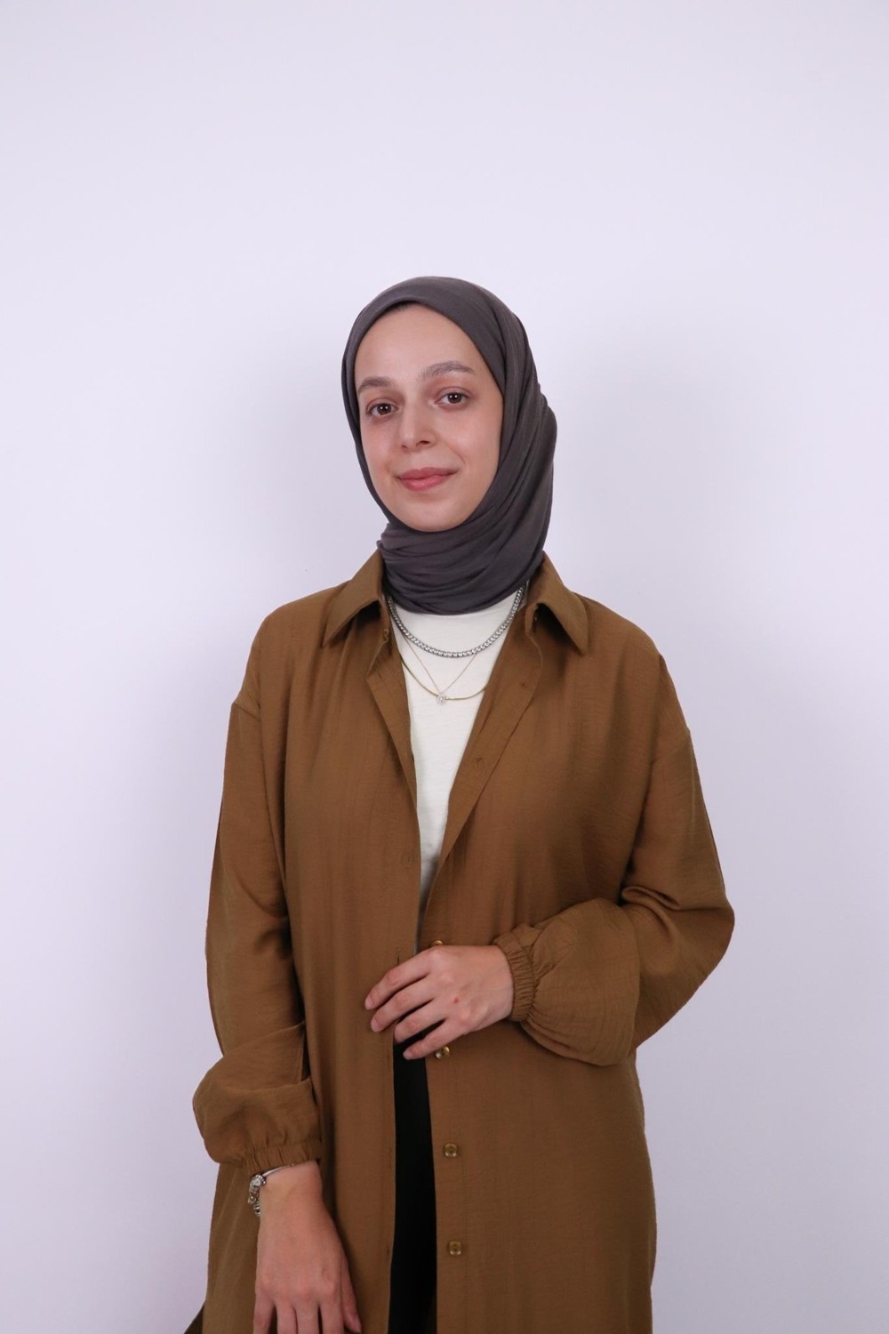 İlmek Kadın Ferace Gömlek Taba görsel 5