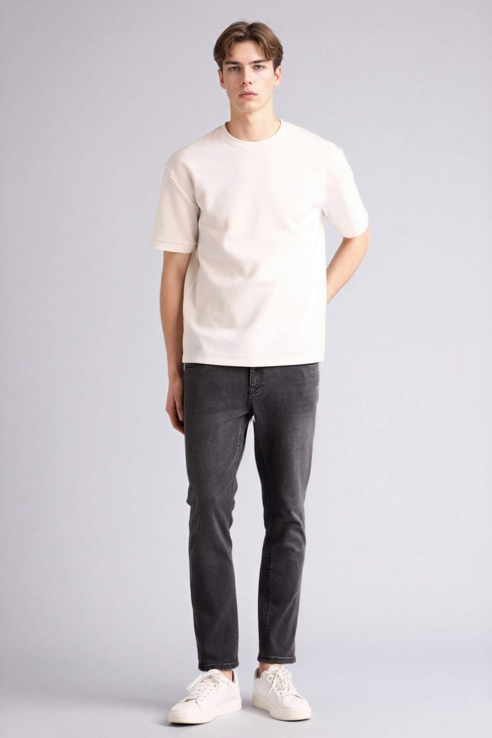 DeFacto Pedro Slim Fit Normal Bel Dar Paça Jean Pantolon D5480AX26SP görsel 2