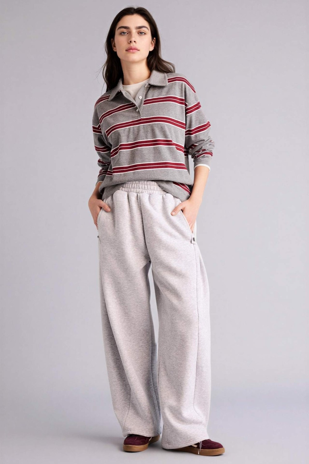DeFacto Loose Fit Çizgili Sweatshirt G9469AX26SP görsel 4