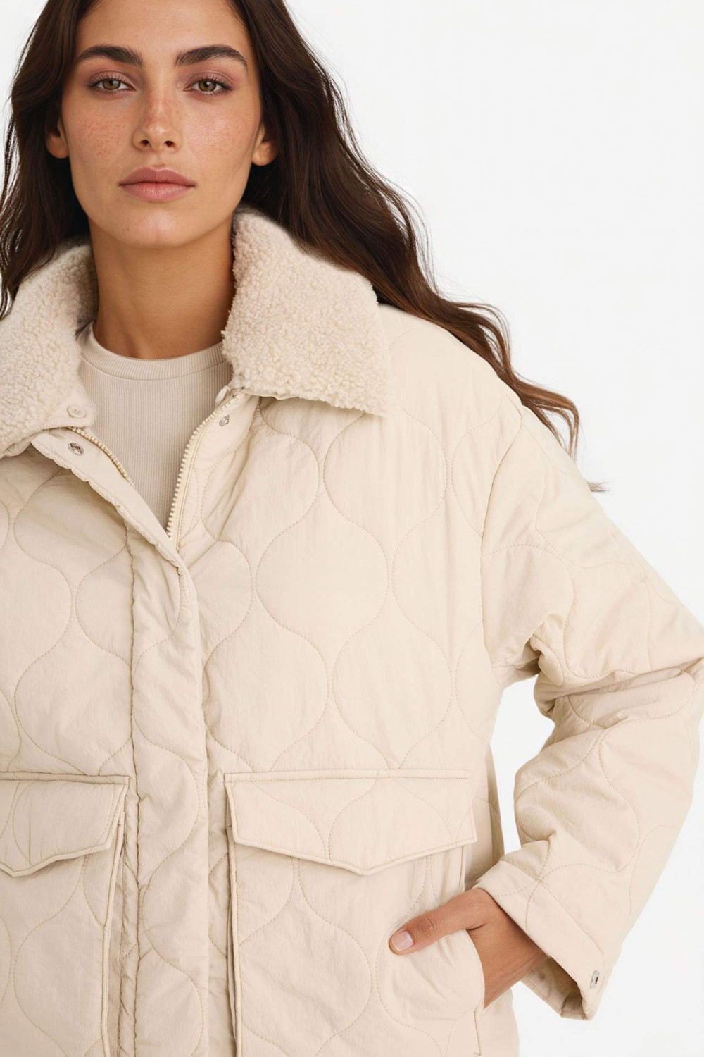 DeFacto Su İtici Regular Fit Polo Yaka Polar Astarlı Mont F2146AX25WN görsel 4