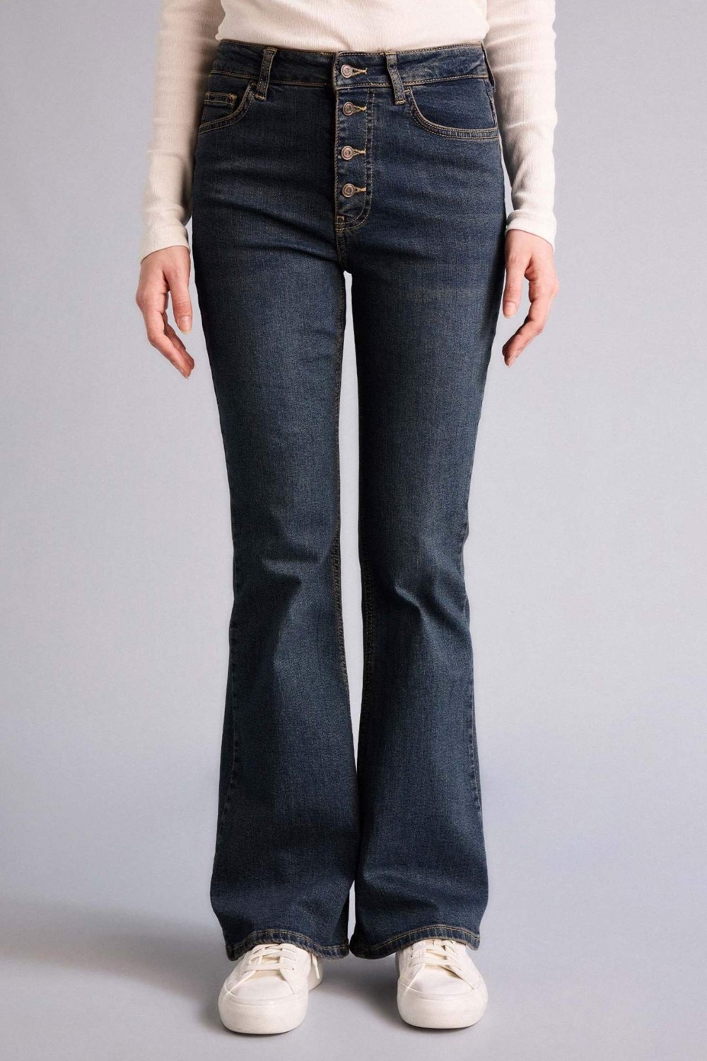 DeFacto Mia Flare Fit Jean Yıkamalı Pantolon F5536AX26SP görsel 4