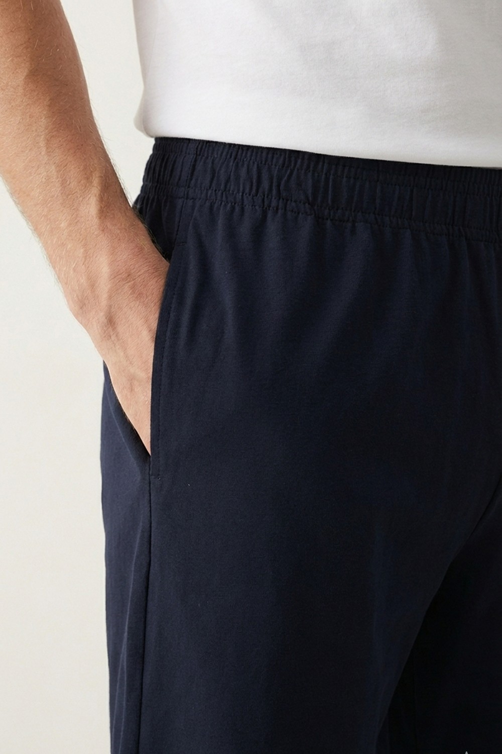 elemge Pamuklu 2'li Erkek Pijama Şort Ince Compact Penye Siyah & Lacivert Cepli Esnek Rahat Kalıp Terletmez Kumaş Likralı Ev Şortu görsel 8