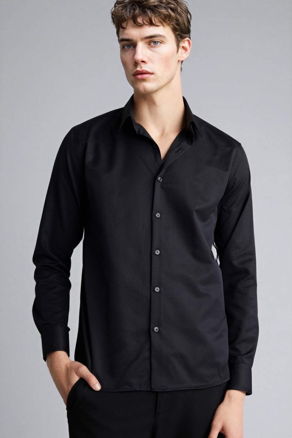 DeFacto Slim Fit Polo Yaka Uzun Kollu Gömlek G6496AX26SP