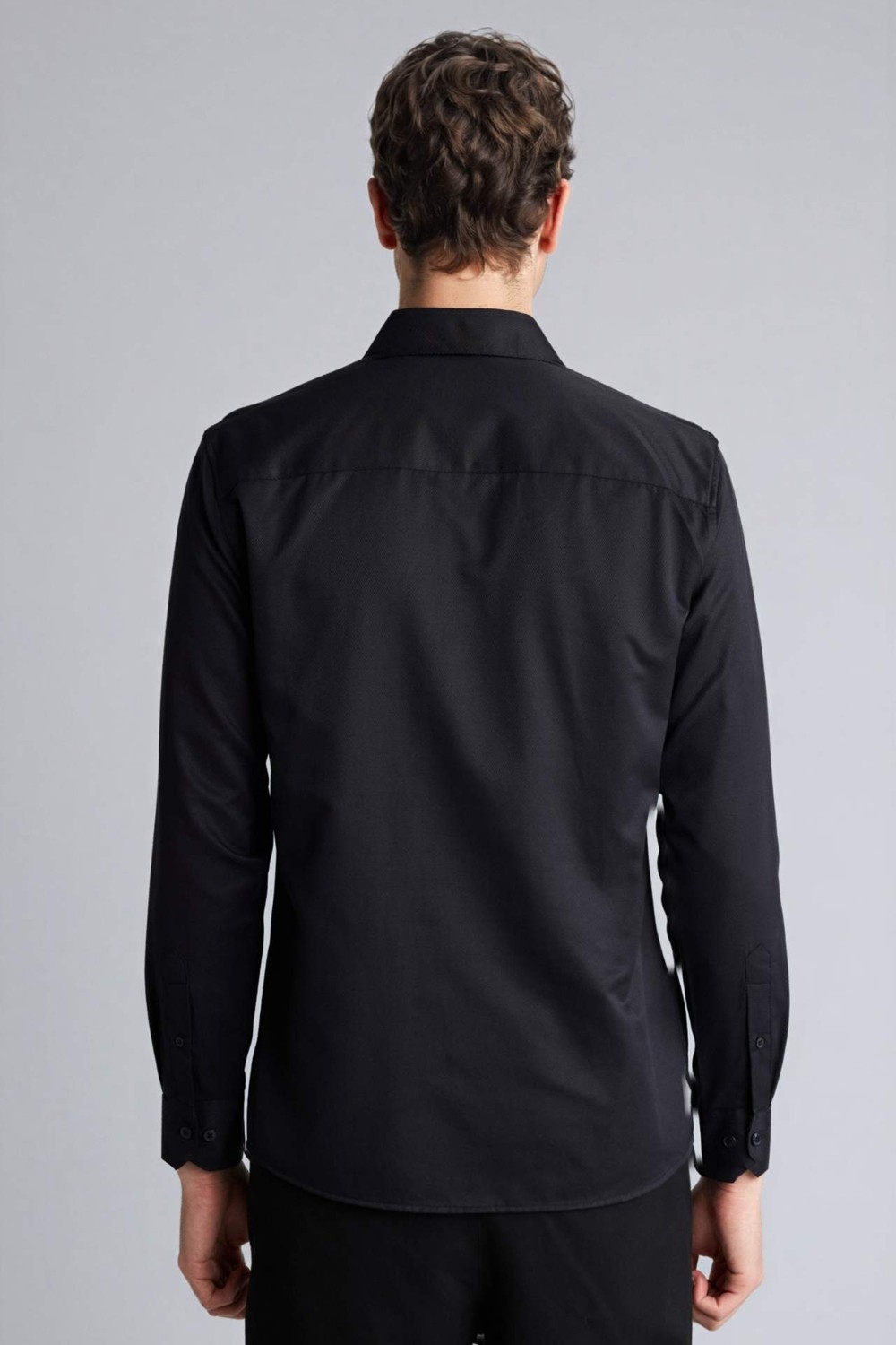 DeFacto Slim Fit Polo Yaka Uzun Kollu Gömlek G6496AX26SP görsel 5