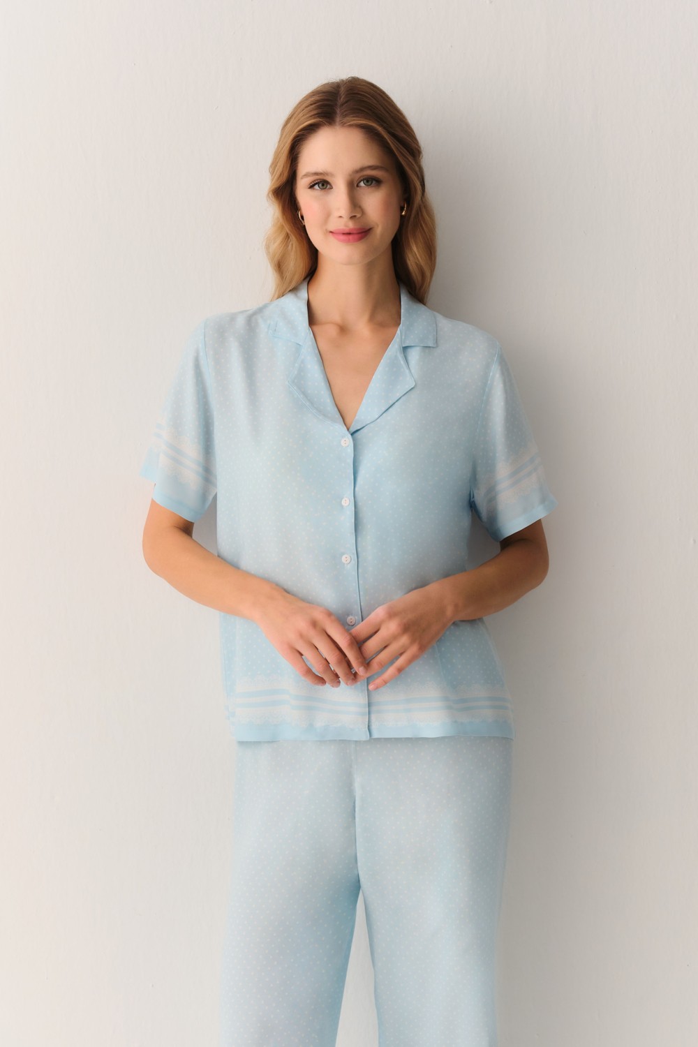 Suwen Cute Gömlek Yaka Pijama Takımı görsel 6