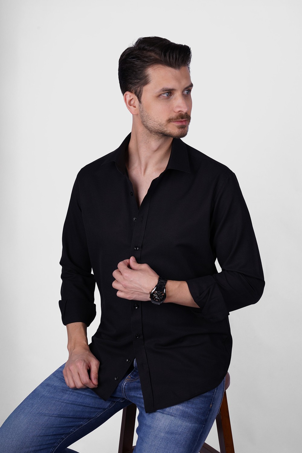 Etikmen Kraliyet Bordo Slimfit Erkek Gömlek görsel 4