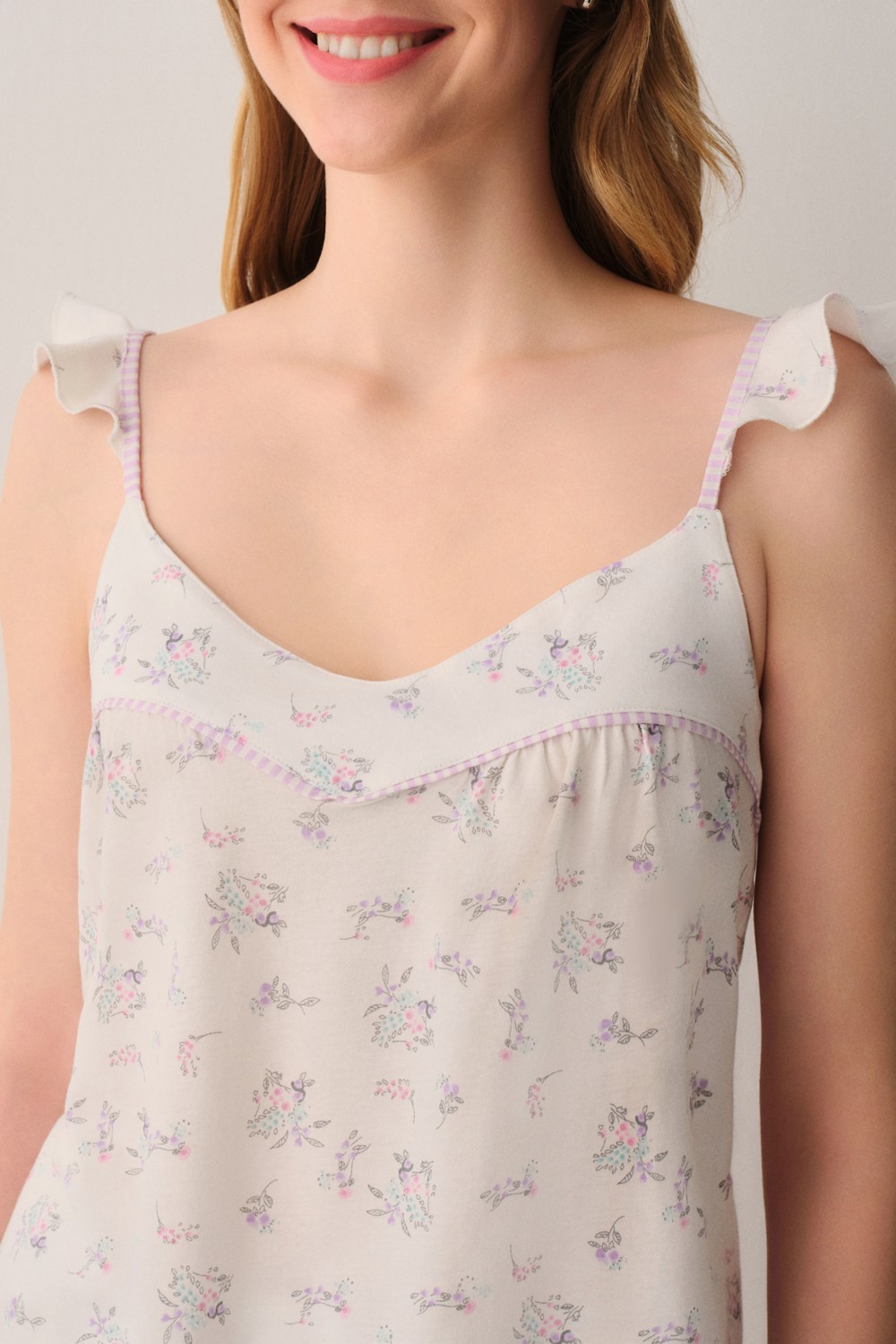Suwen Butterfly Pamuklu Atlet Şort Pijama Takımı görsel 3