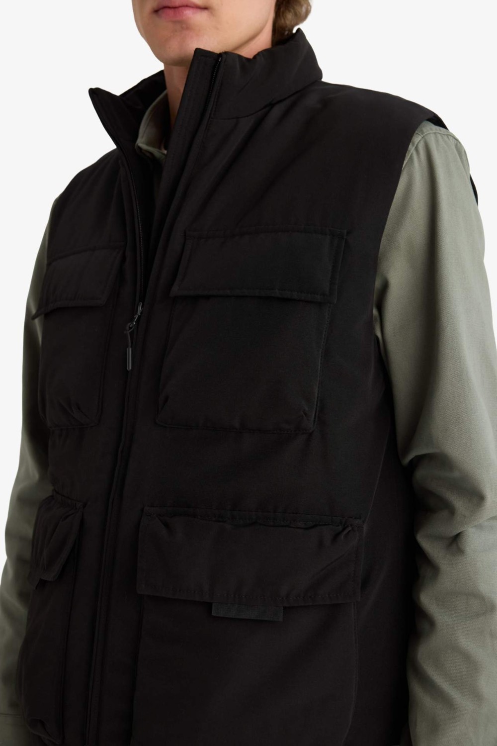 DeFacto Regular Fit Dik Yaka Yelek D6288AX26SP görsel 4