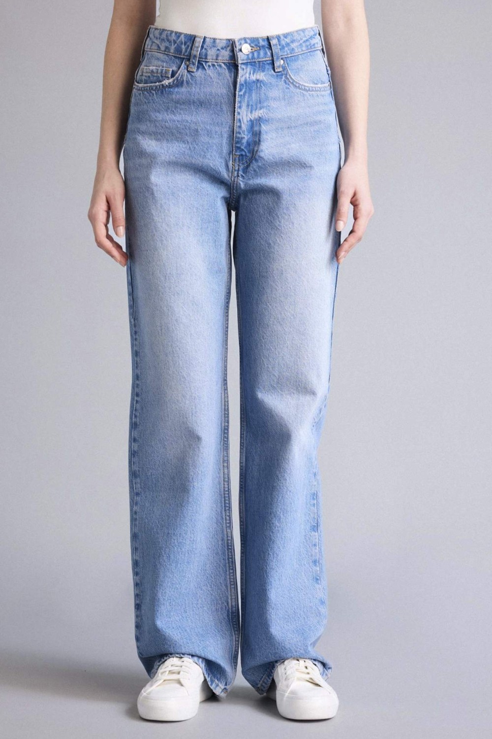 DeFacto %100 Pamuk Straight Fit Yüksek Bel Jean Pantolon G3542AX26SP görsel 3