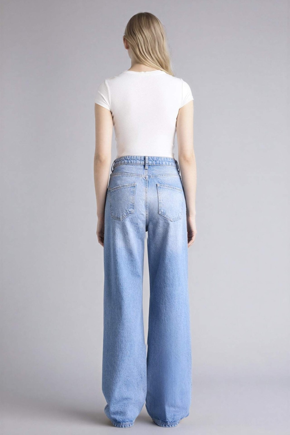 DeFacto %100 Pamuk Straight Fit Yüksek Bel Jean Pantolon G3542AX26SP görsel 5