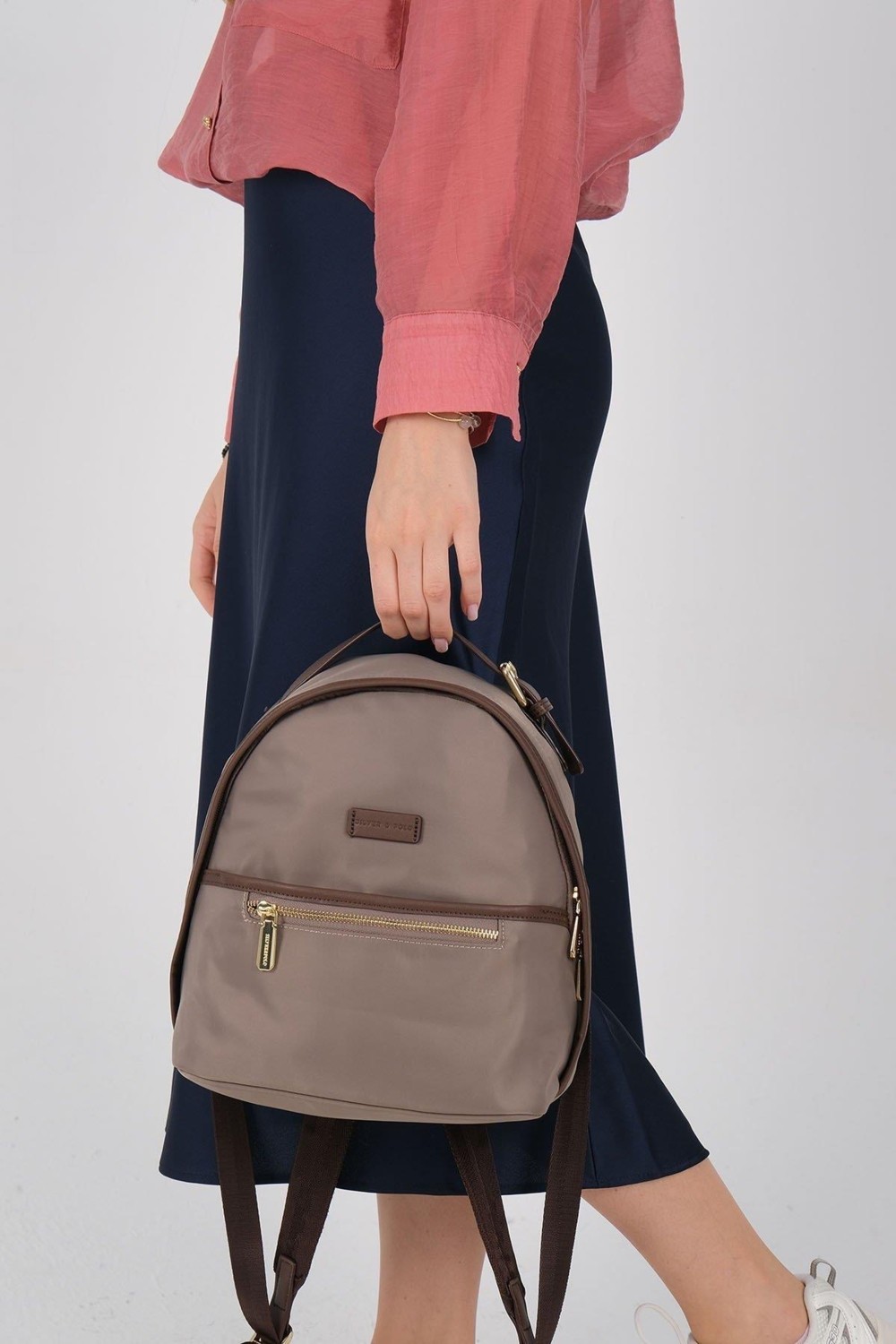 Silver & Polo Silver Polo Kum - Kahve Saten Kadın Sırt Çantası SP1212 görsel 5