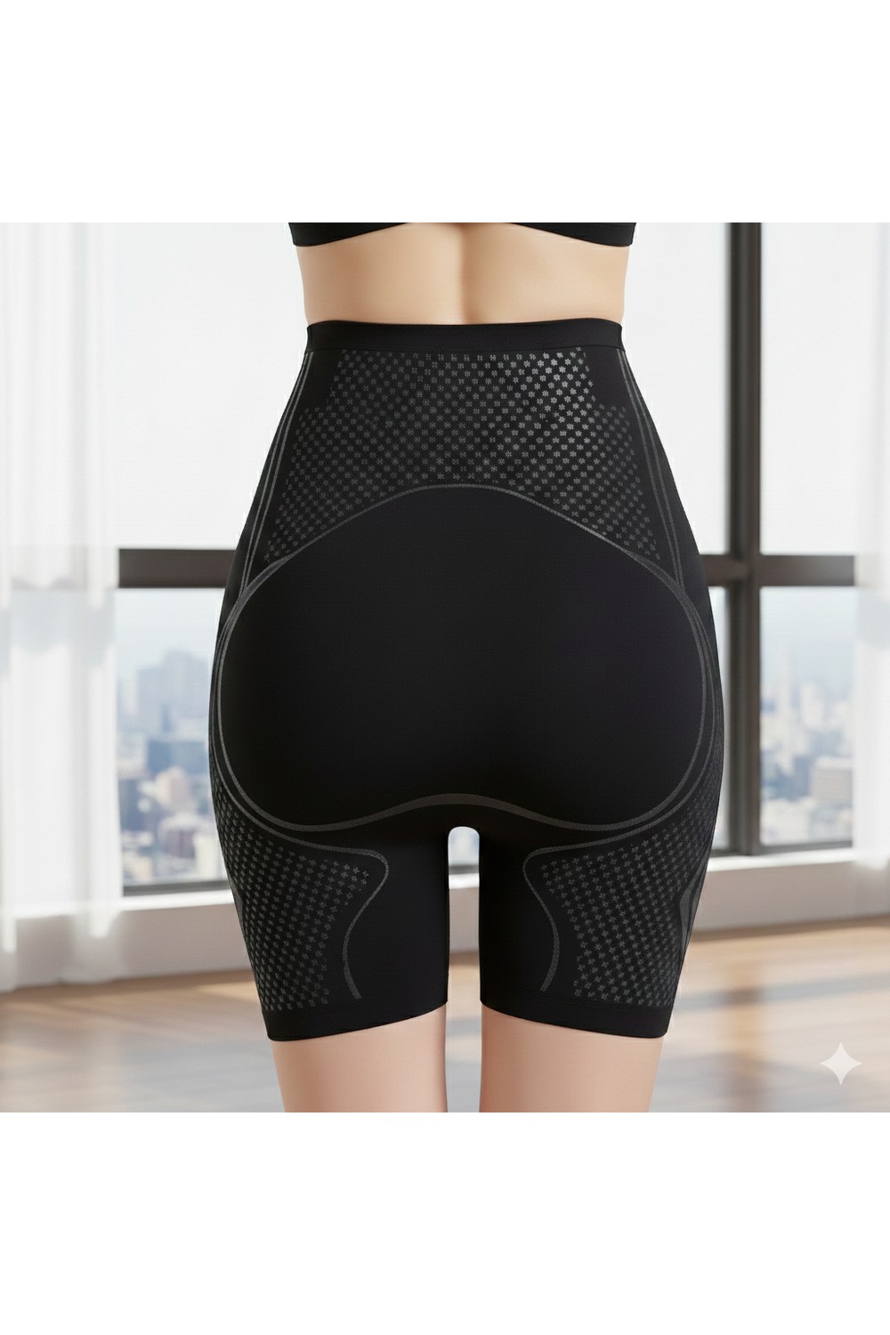 Sauna Suit Kadın Iyonizer Paçalı Korse Şort , Balenli Toparlayıcı Yüksek Bel Kaymaz ve Esnek Korse Şort görsel 2