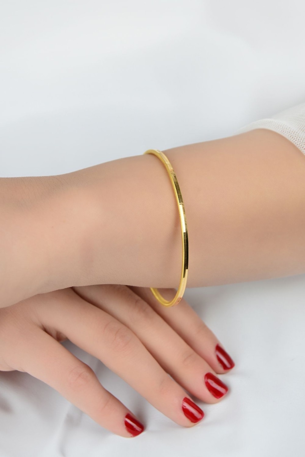 Kuyumcu Nurettin 8 gr (Gram) Oluklu Ajda Bilezik Işçiliksiz 22 Ayar Altın