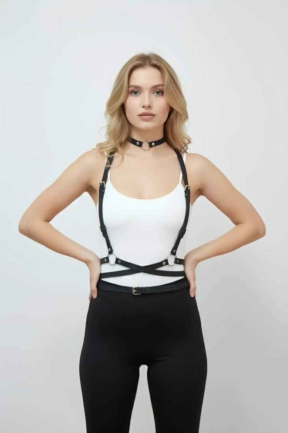 Moda Şahsenem Deri Kemer, Elbise Kemeri ve Choker Takım - BRF632 görsel 8