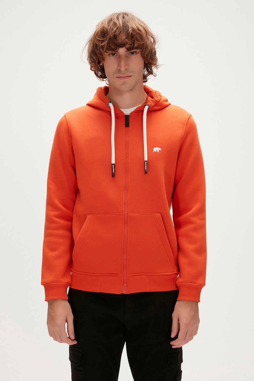 Bad Bear Even Full-Zip Hoodie Turuncu Fermuarlı Kapüşonlu Erkek Sweatshirt görsel 2