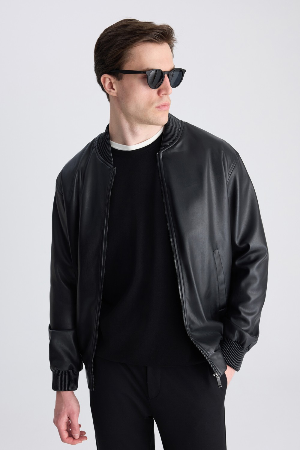 TWN Slim Fit Siyah Düz Mont 5EC070013001M
