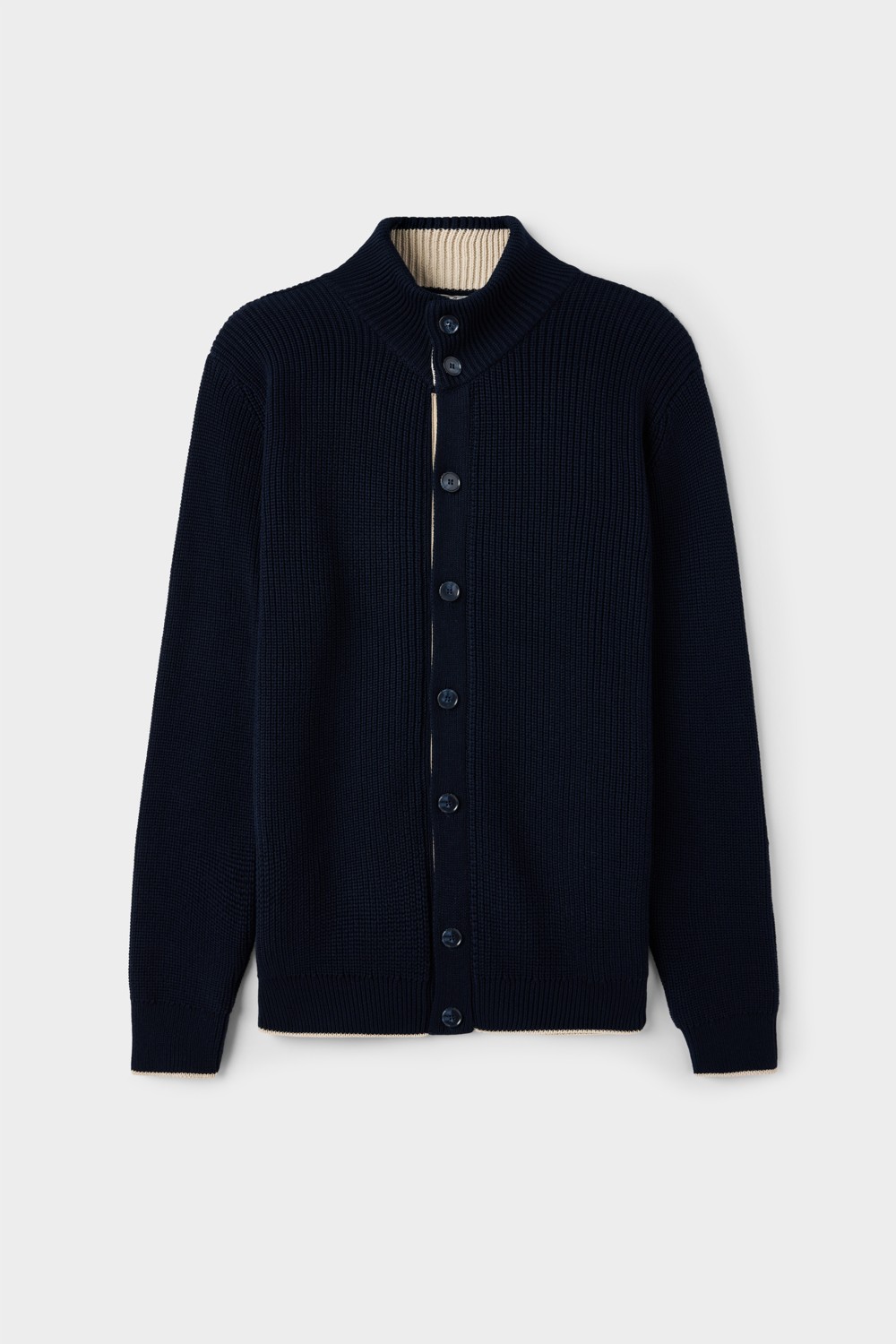 D'S Damat Regular Fit Lacivert Düğmeli Hırka Modern Stil Tekstil Kumaş Düz Desen görsel 5