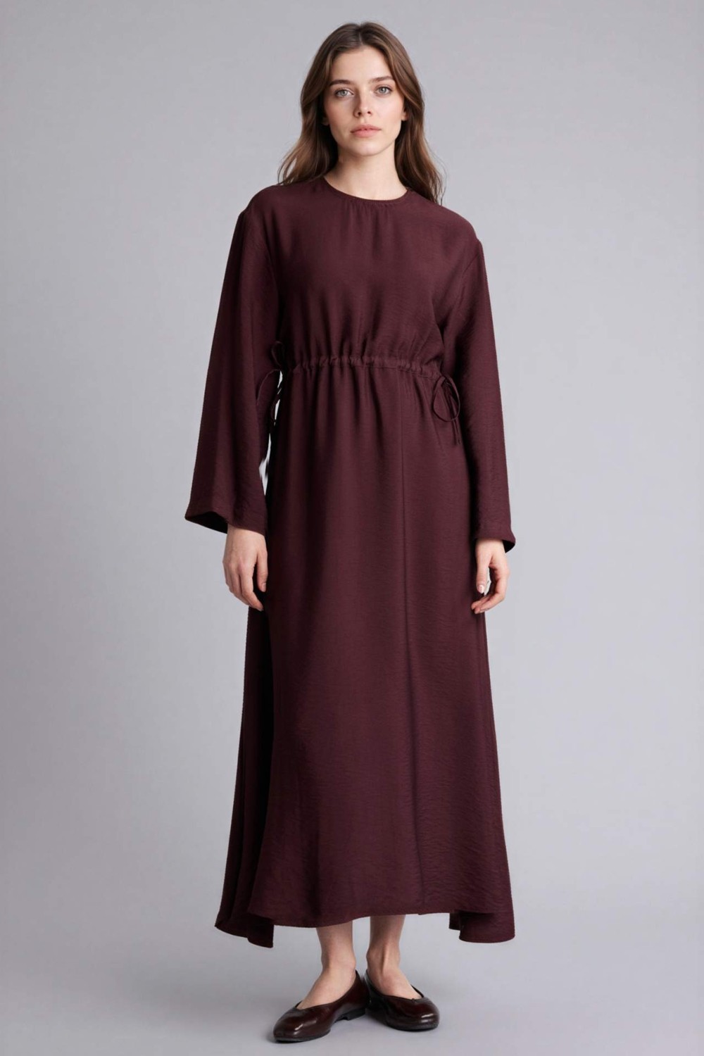 DeFacto Beli Lastikli Midi Elbise H0196AX26SP