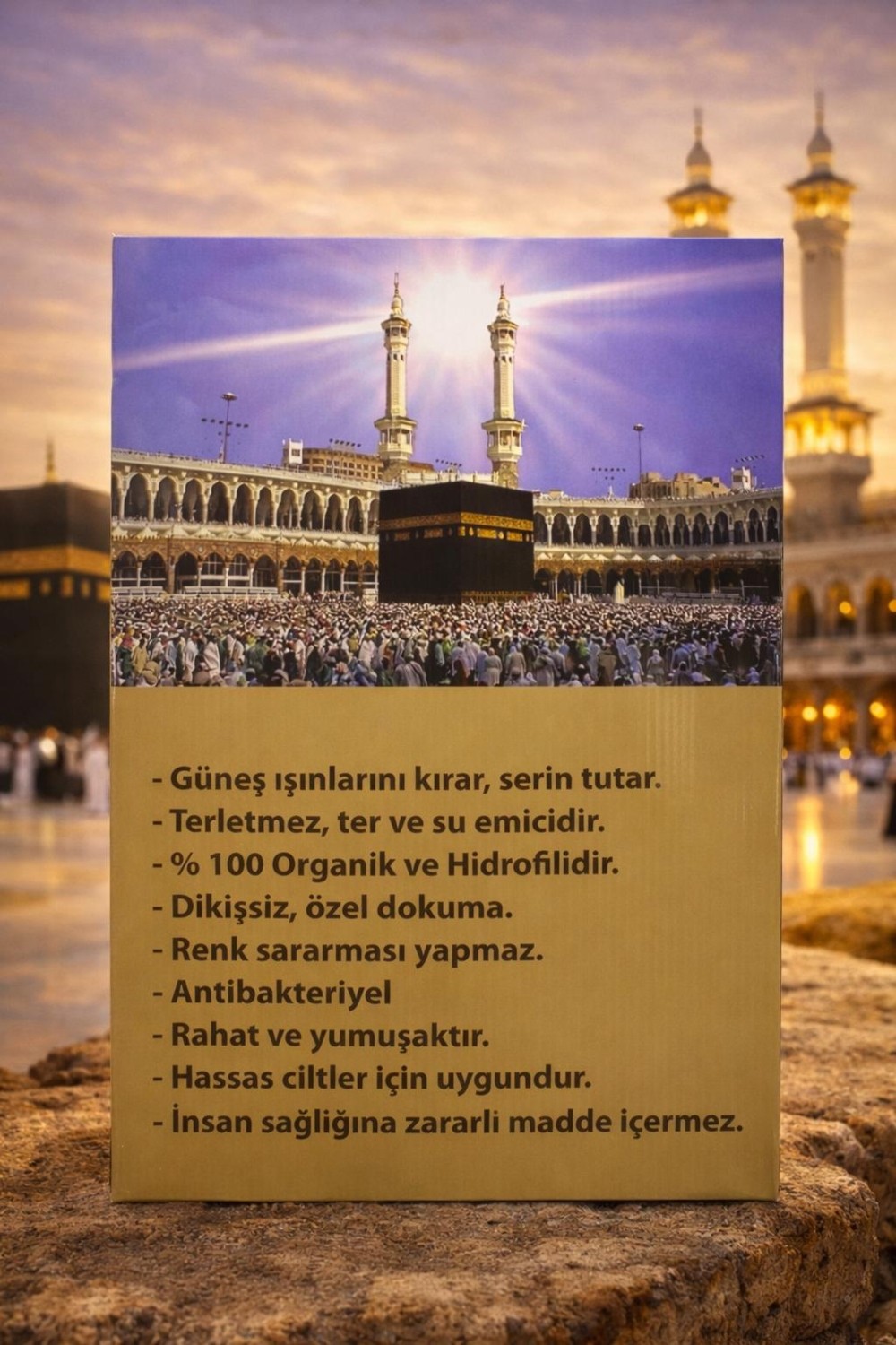 Begün Müslin İhram Takımı...Yüksek Ter Emici...Yeni Üretim...Lastikli İhram Kemeri Hediyemizdir... görsel 3
