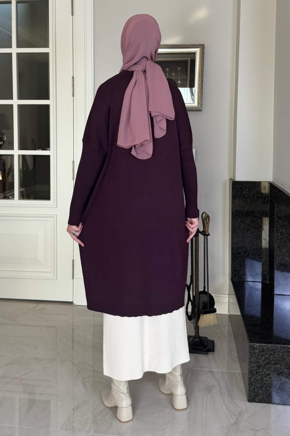 Rabia Şamlı Dora Triko Tunik Mürdüm görsel 6