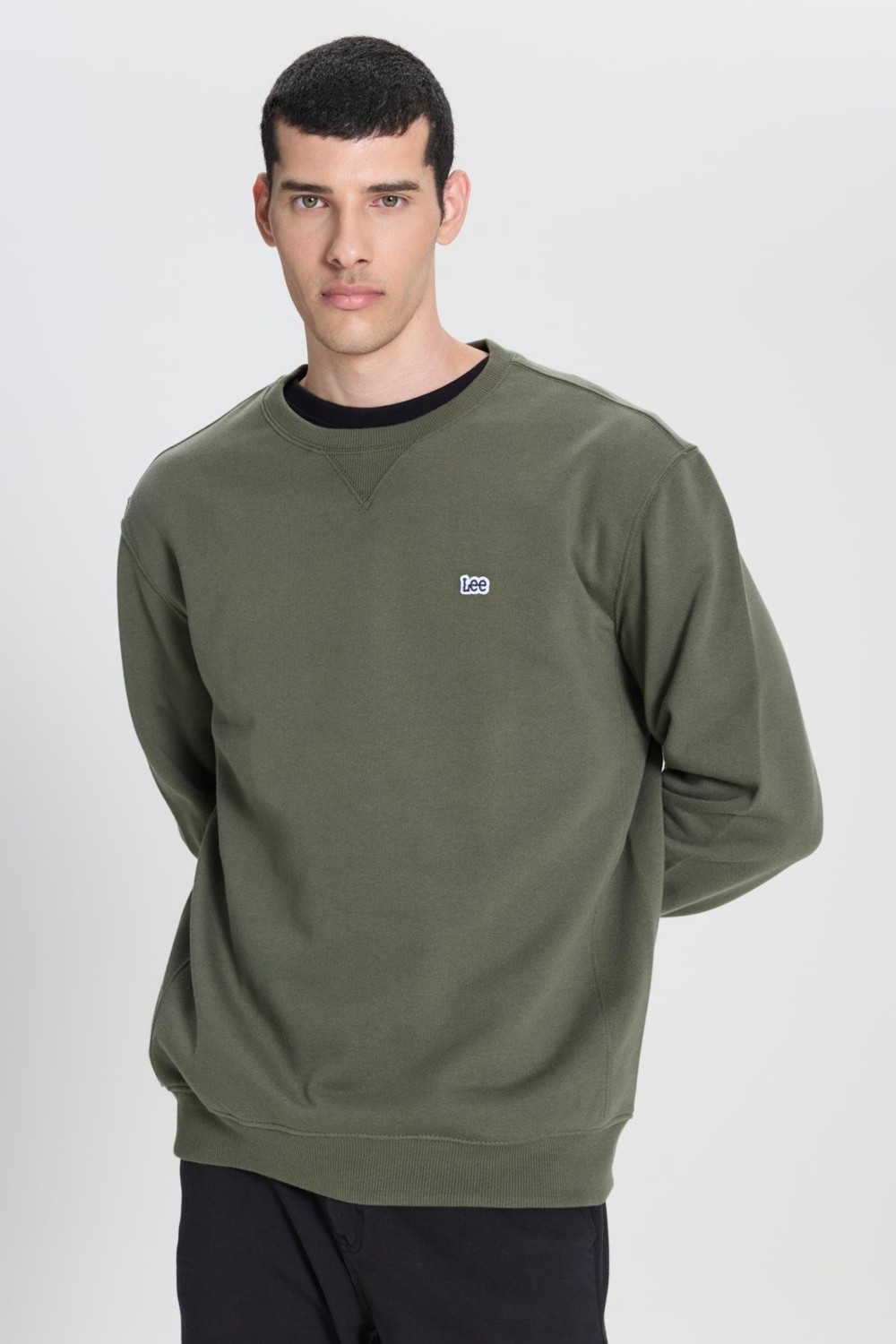 Lee Regular Fit Normal Kesim %100 Pamuk Bisiklet Yaka İçi Polarlı Bordo Sweatshirt görsel 3