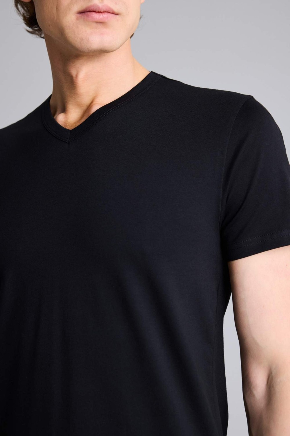 DeFacto Slim Fit Bisiklet Yaka Basic Tişört L4884AZ26SP görsel 4