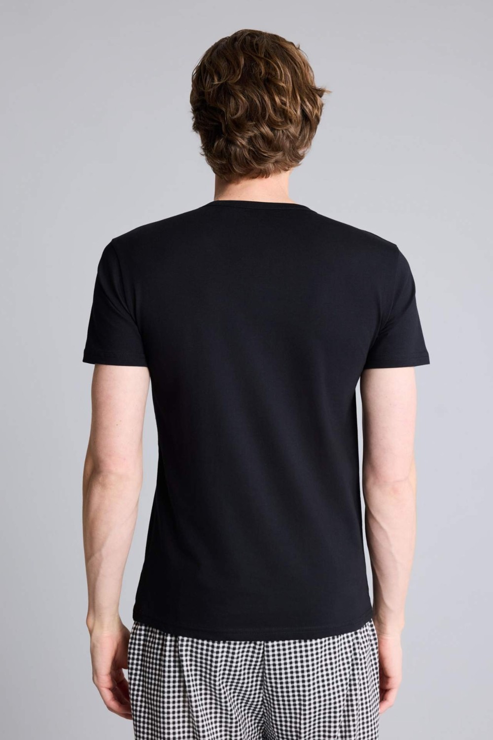DeFacto Slim Fit Bisiklet Yaka Basic Tişört L4884AZ26SP görsel 5